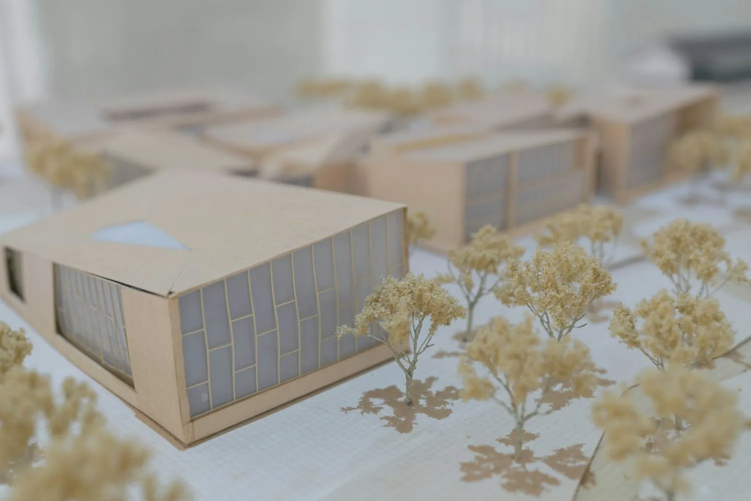 A scale model of a building design